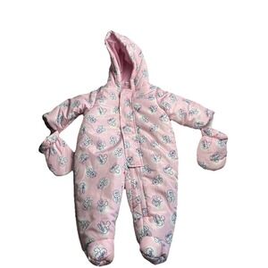 Disney Baby Snow Suit MinniePink With Mittens Size 3 Months
